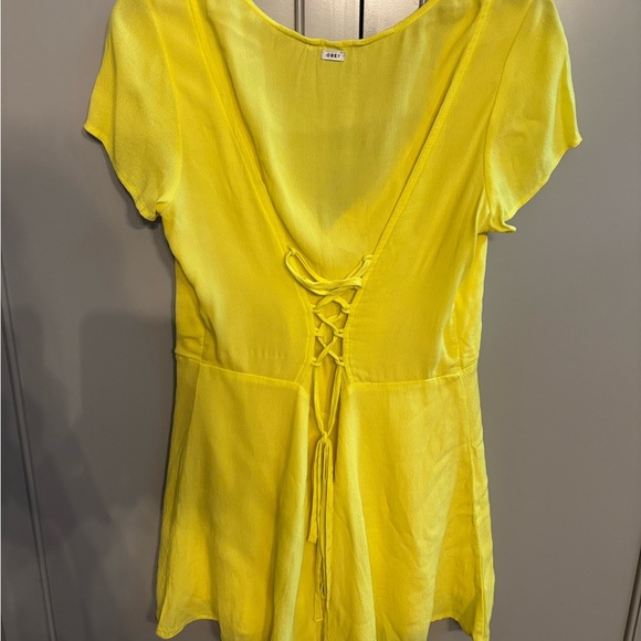 Obey Bright Yellow romper! Short sleeve! Super cute and bright! Sz sm - Picture 4 of 4